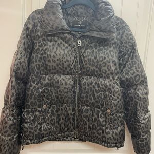 Lucky brand cheetah puffer jacket